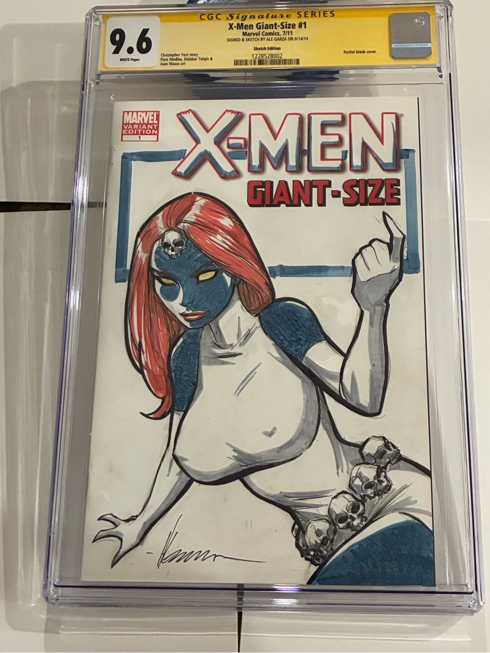X-Men Giant-Size 1 CGC 9.6 SS Mystique Sketch Ale Garza Original Art